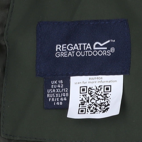 Regatta Women's Green Parka, Size 16, Hooded Winter Coat