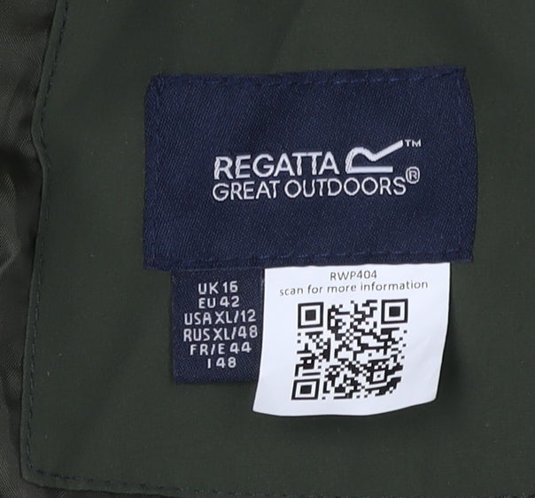 Regatta Women's Green Parka, Size 16, Hooded Winter Coat
