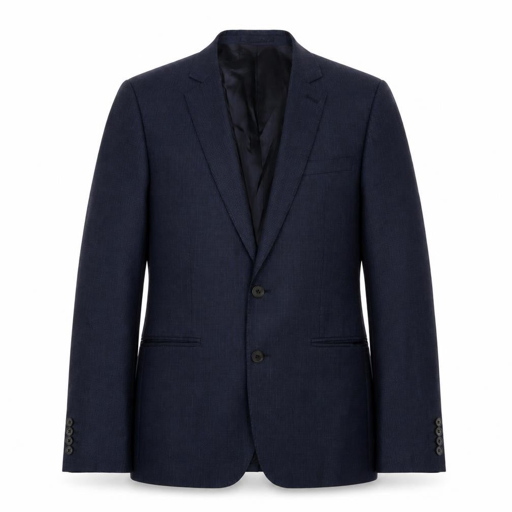 Front view of Jaeger Men's Blue Blazer, size 38R, Two-Button Formal Jacket
