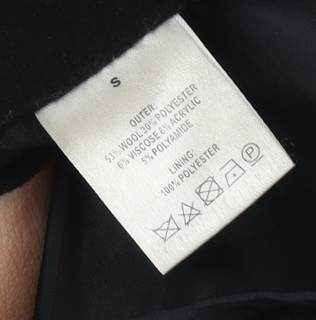 Charlton Gray Men's Black Wool Blend Coat Size S