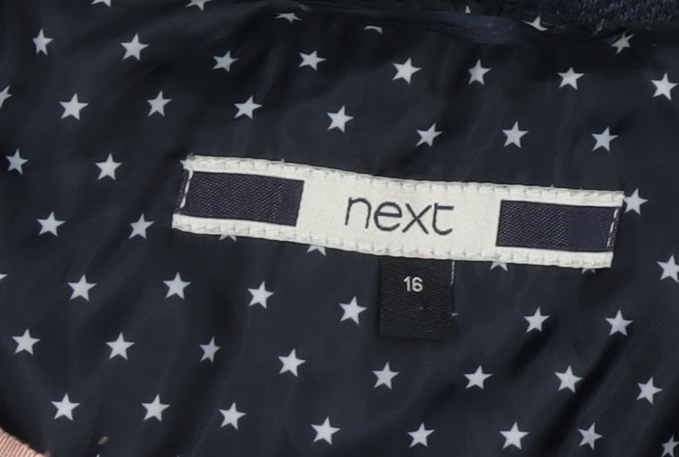 Next Women's Blue Blazer Size 16 - Classic Tweed