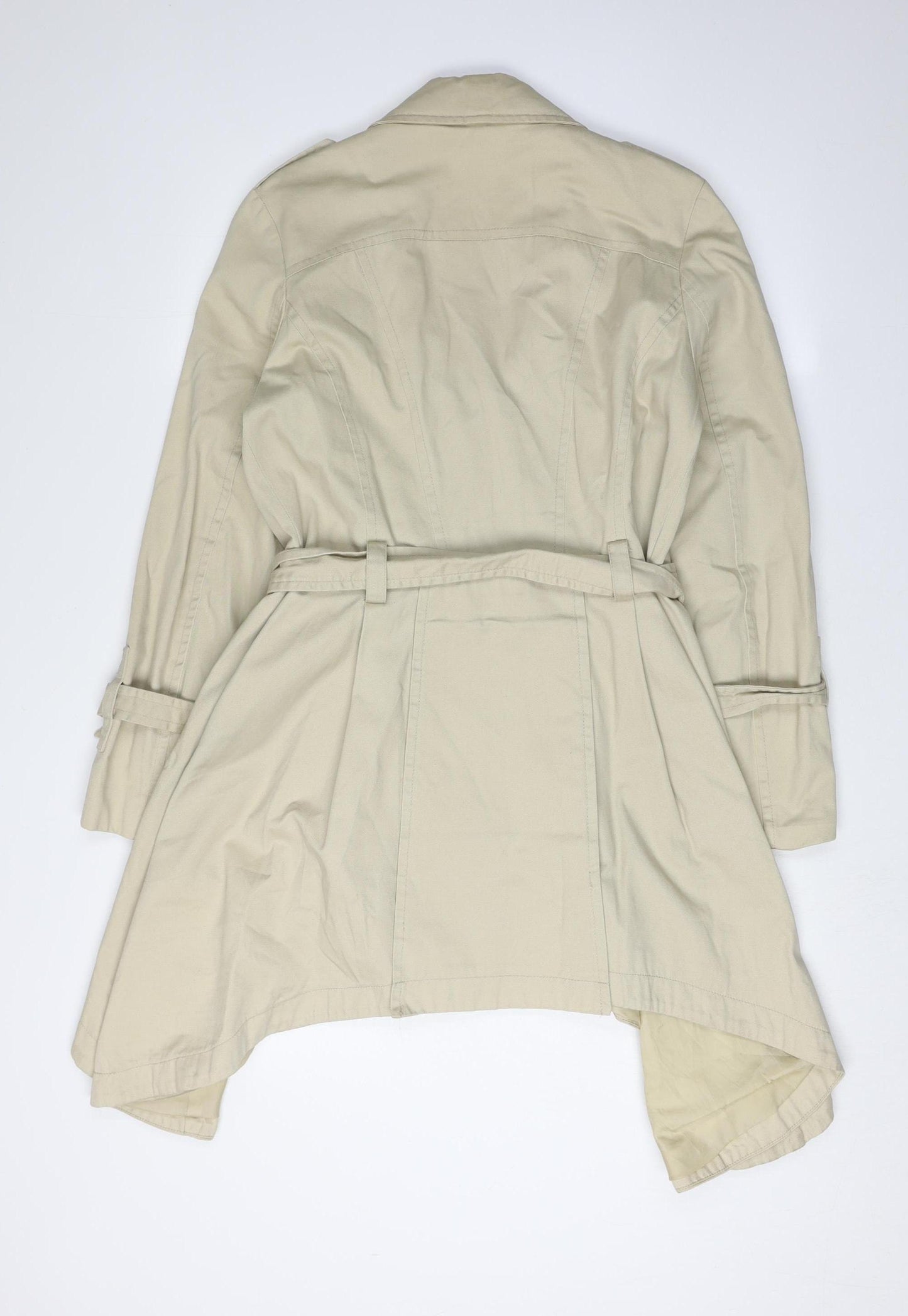 ASOS Women's Beige Trench Coat Size 12 Belted Long