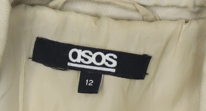 ASOS Women's Beige Trench Coat Size 12 Belted Long