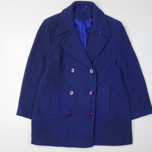 Miss Smith Women's Blue Pea Coat Size 16 - Elegant & Warm