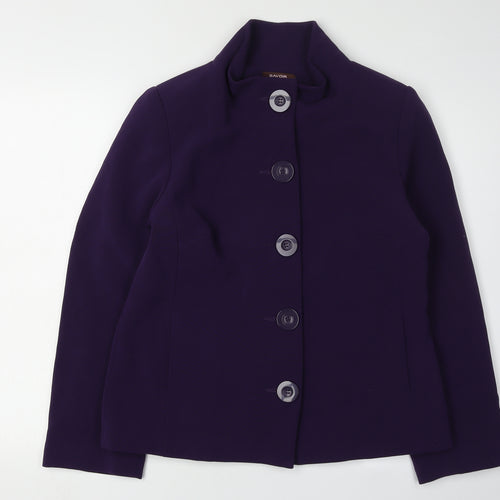 Savoir Women's Purple Mid-Length Button Jacket - Size 12