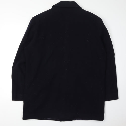 Pierre Cardin Men's Black Overcoat - Size 42, Wool Blend