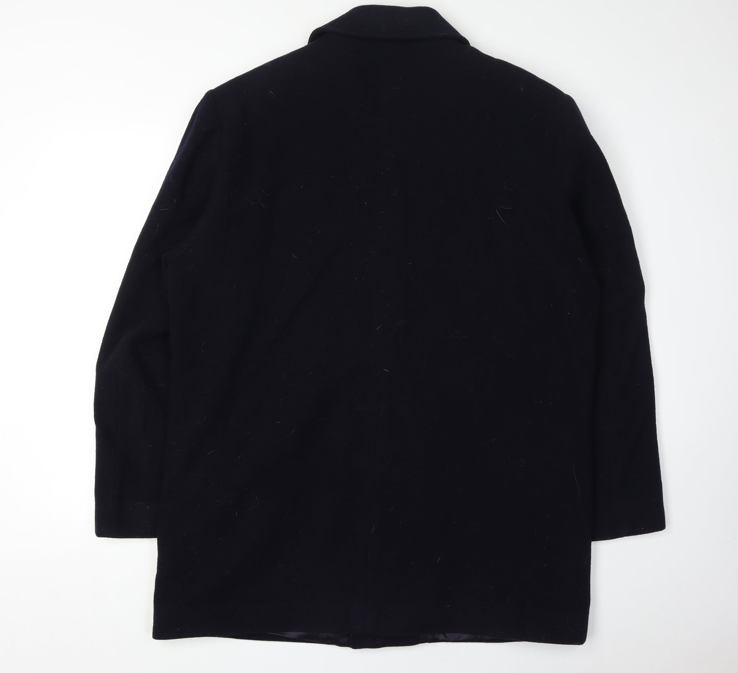 Pierre Cardin Men's Black Overcoat - Size 42, Wool Blend