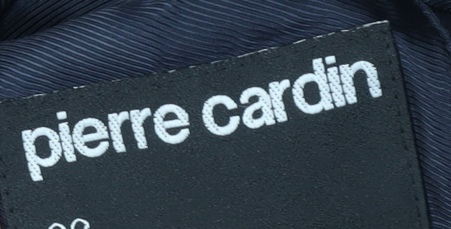 Pierre Cardin Men's Black Overcoat - Size 42, Wool Blend