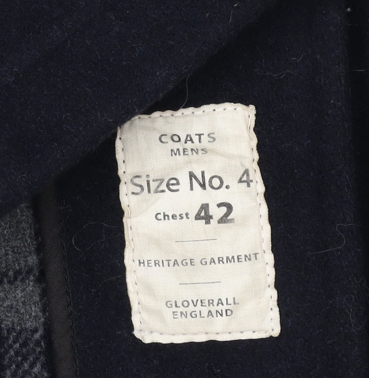 Gloverall Men's Black Hooded Duffle Coat 42 Regular