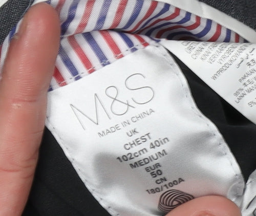 Marks and Spencer Men's Grey Regular Blazer Jacket 40R