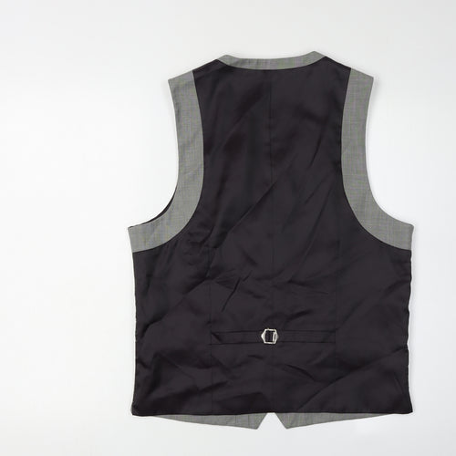 Topman Men's Grey Check Suit Waistcoat Size 40
