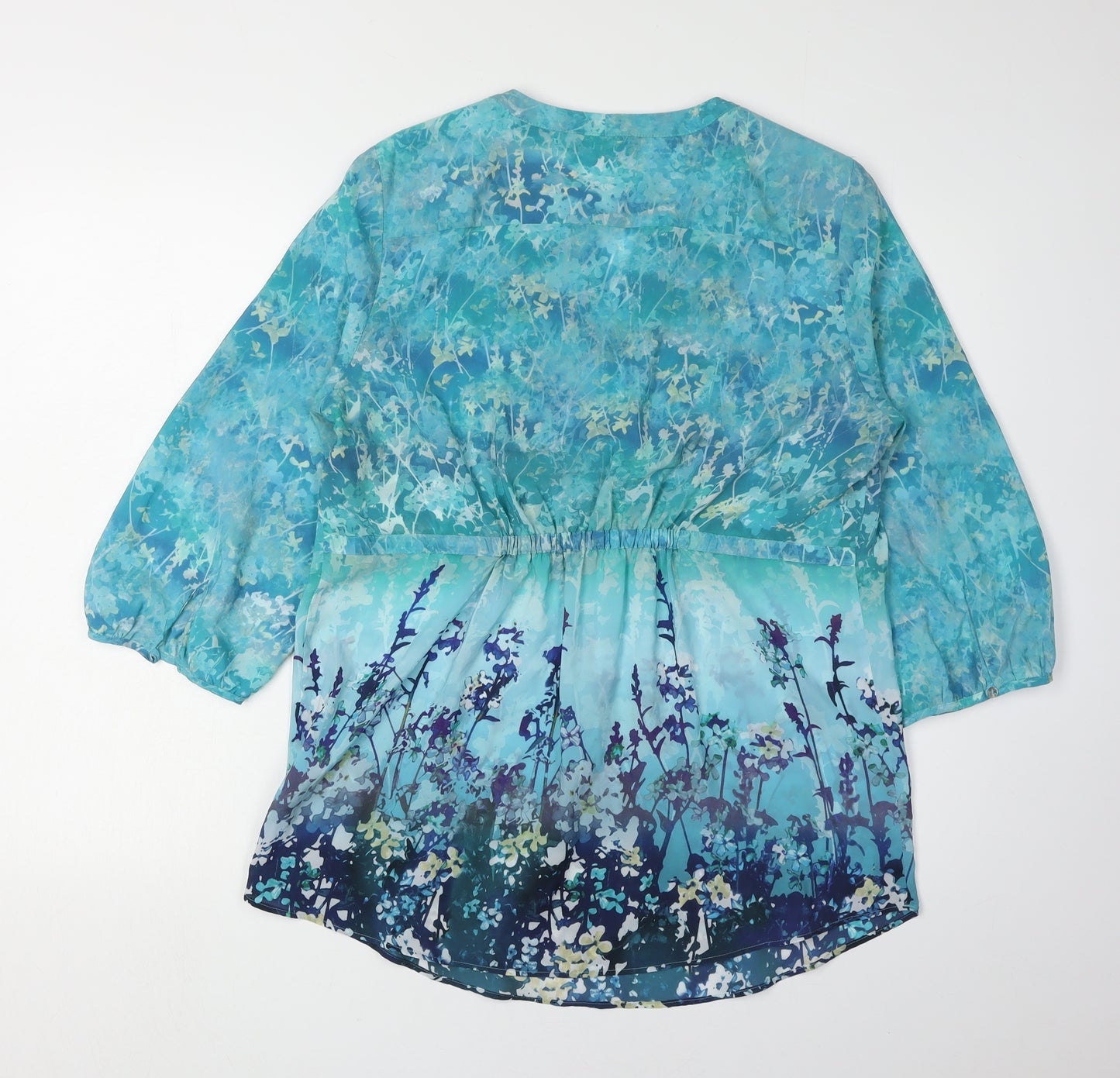 Marks and Spencer Women's Blue Floral Tunic Blouse Size 14