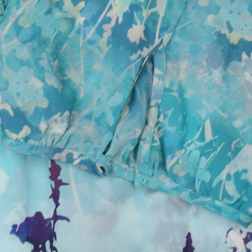 Marks and Spencer Women's Blue Floral Tunic Blouse Size 14