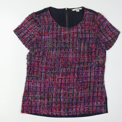 Boden Women's Multicoloured Short Sleeve Plaid Top