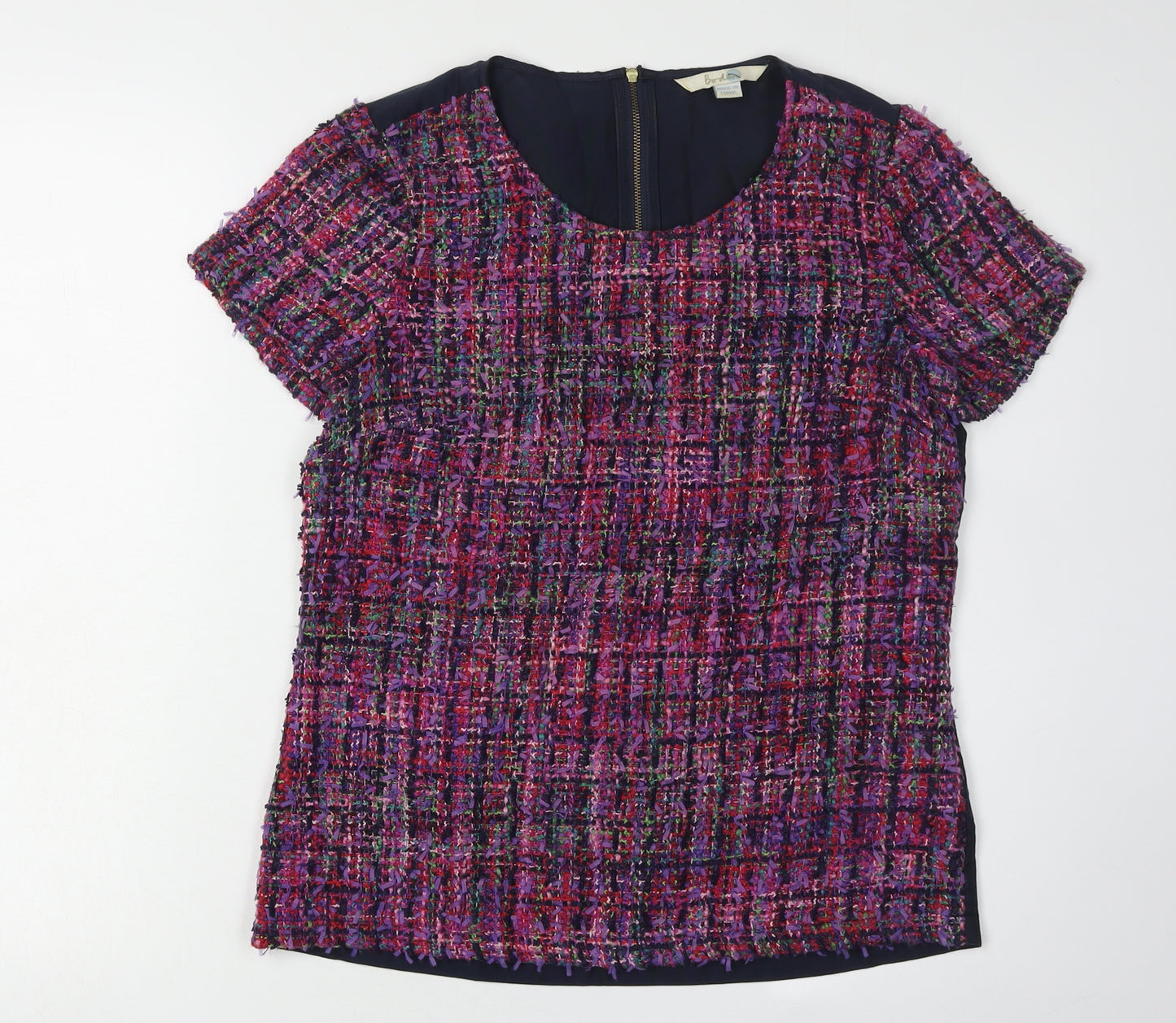 Boden Women's Multicoloured Short Sleeve Plaid Top
