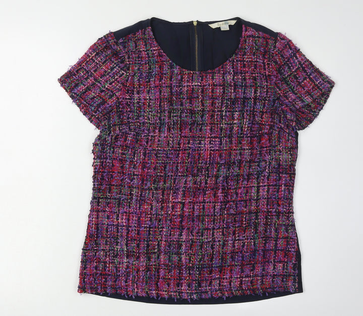 Boden Women's Multicoloured Short Sleeve Plaid Top