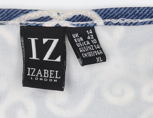 Izabel London Women's Blue Geometric Shift Dress Size 14