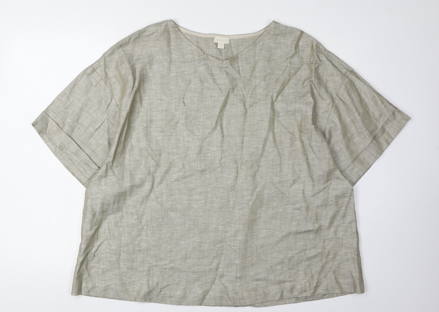 Hanro Beige Linen Blend Women's Top - Size L, Classic