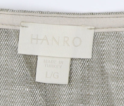 Hanro Beige Linen Blend Women's Top - Size L, Classic