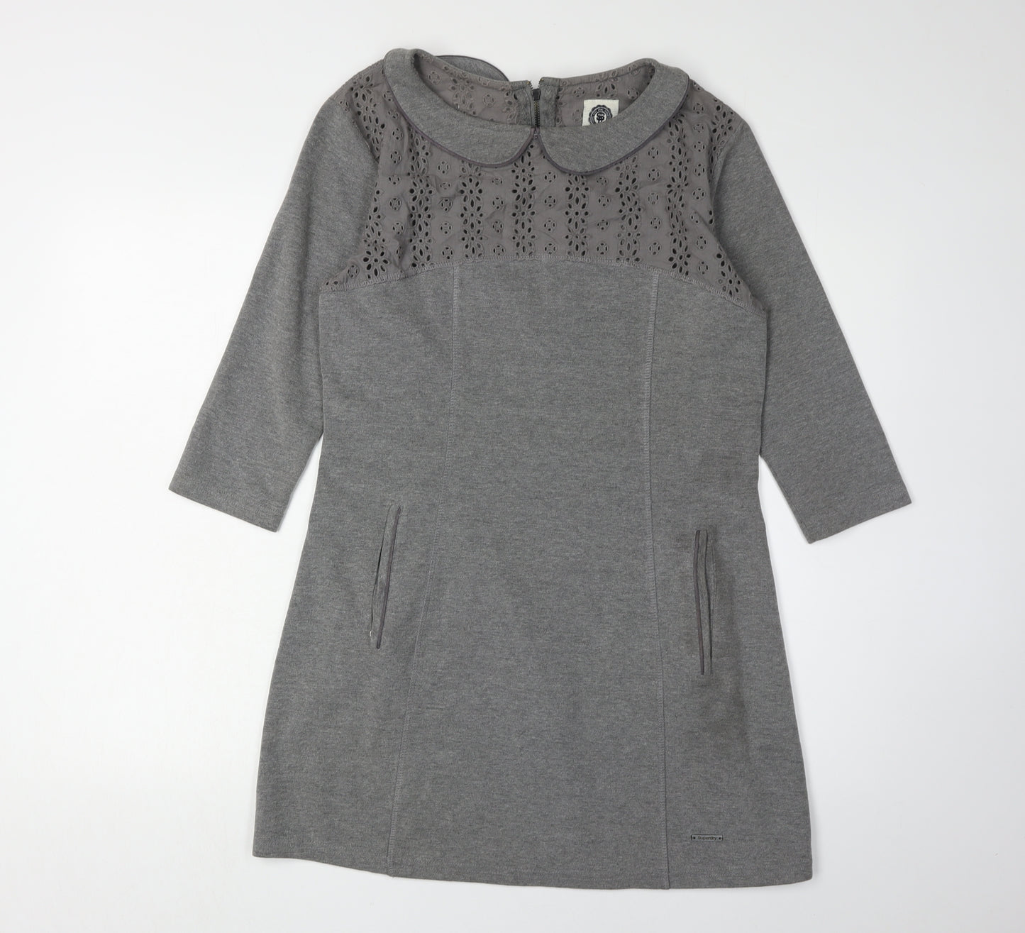 Superdry Women's Grey Medium Collared Dress