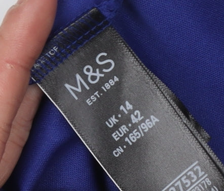 Marks and Spencer Women's Blue Lace Floral Blouse