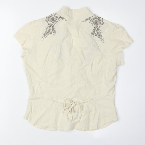 Marks and Spencer Women's Embroidered Button-Up Shirt Size 10