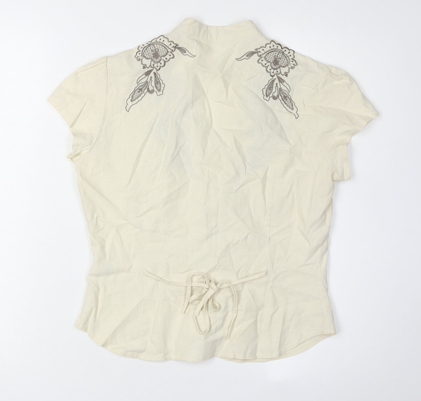 Marks and Spencer Women's Embroidered Button-Up Shirt Size 10