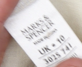 Marks and Spencer Women's Embroidered Button-Up Shirt Size 10