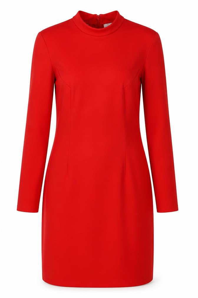 H&M Women's Red High Neck Sheath Party Dress Size 12