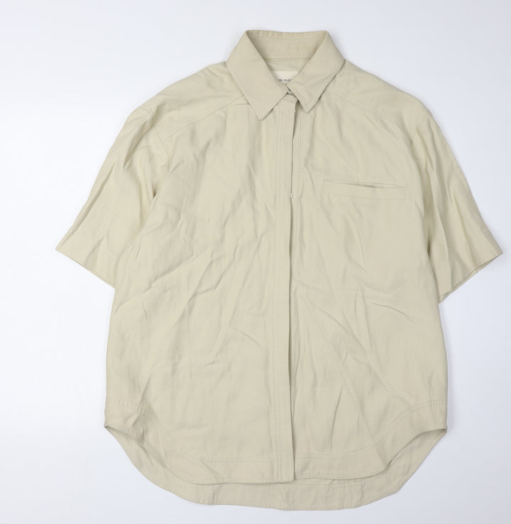 LOULOU STUDIO Men’s Beige Button-Up Shirt Large