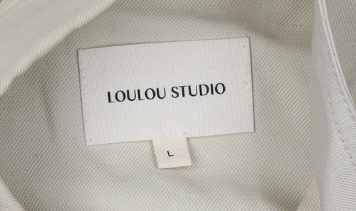 LOULOU STUDIO Men’s Beige Button-Up Shirt Large
