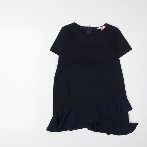 Ted Baker Girls Black Ruffle Dress, Size 9-10 Years