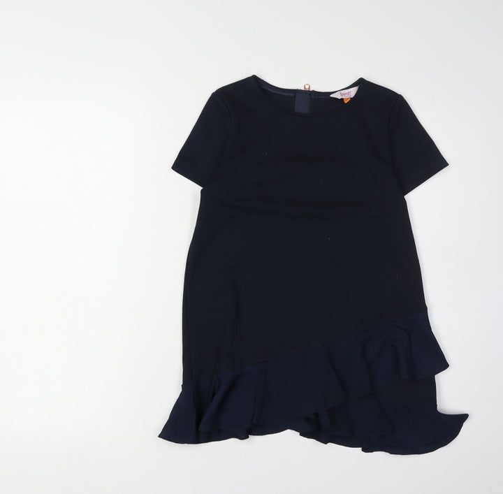Ted Baker Girls Black Ruffle Dress, Size 9-10 Years