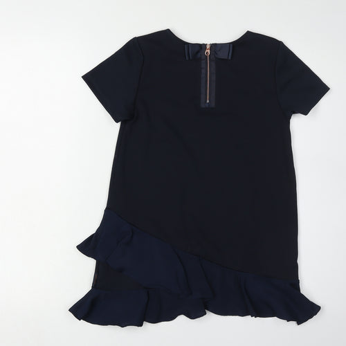Ted Baker Girls Black Ruffle Dress, Size 9-10 Years