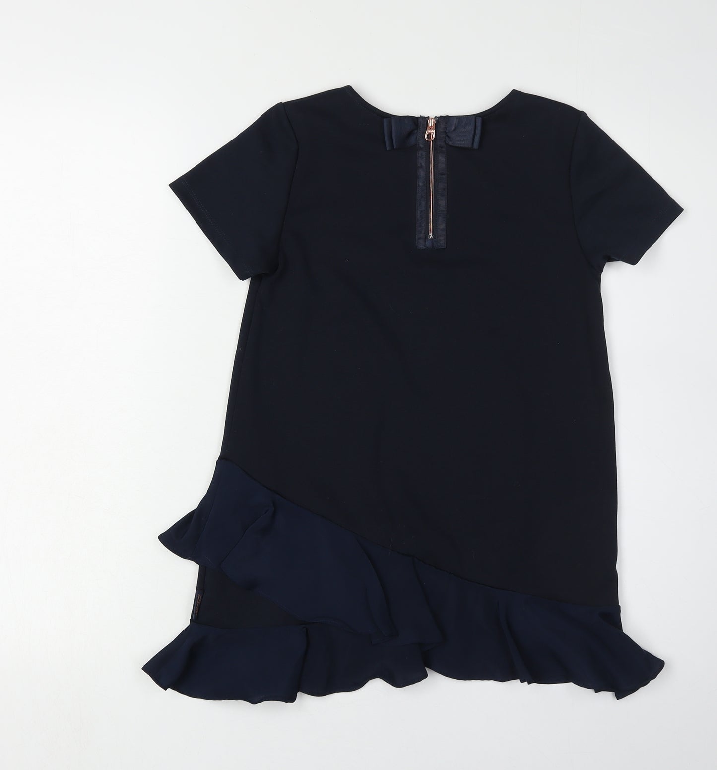 Ted Baker Girls Black Ruffle Dress, Size 9-10 Years