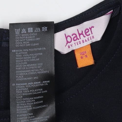 Ted Baker Girls Black Ruffle Dress, Size 9-10 Years