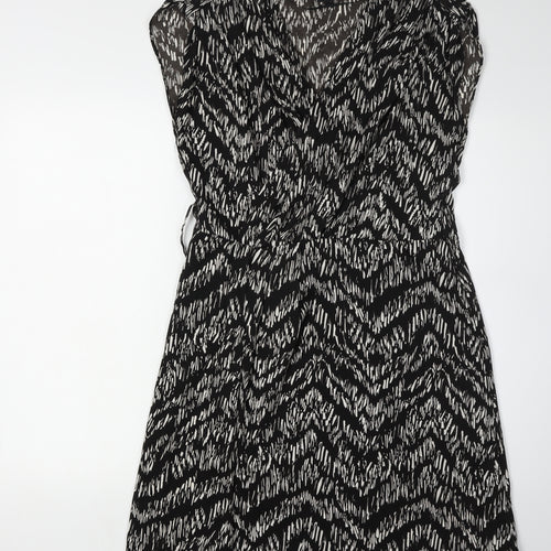 H&M Women's Black Chevron Sleeveless Dress Size 10