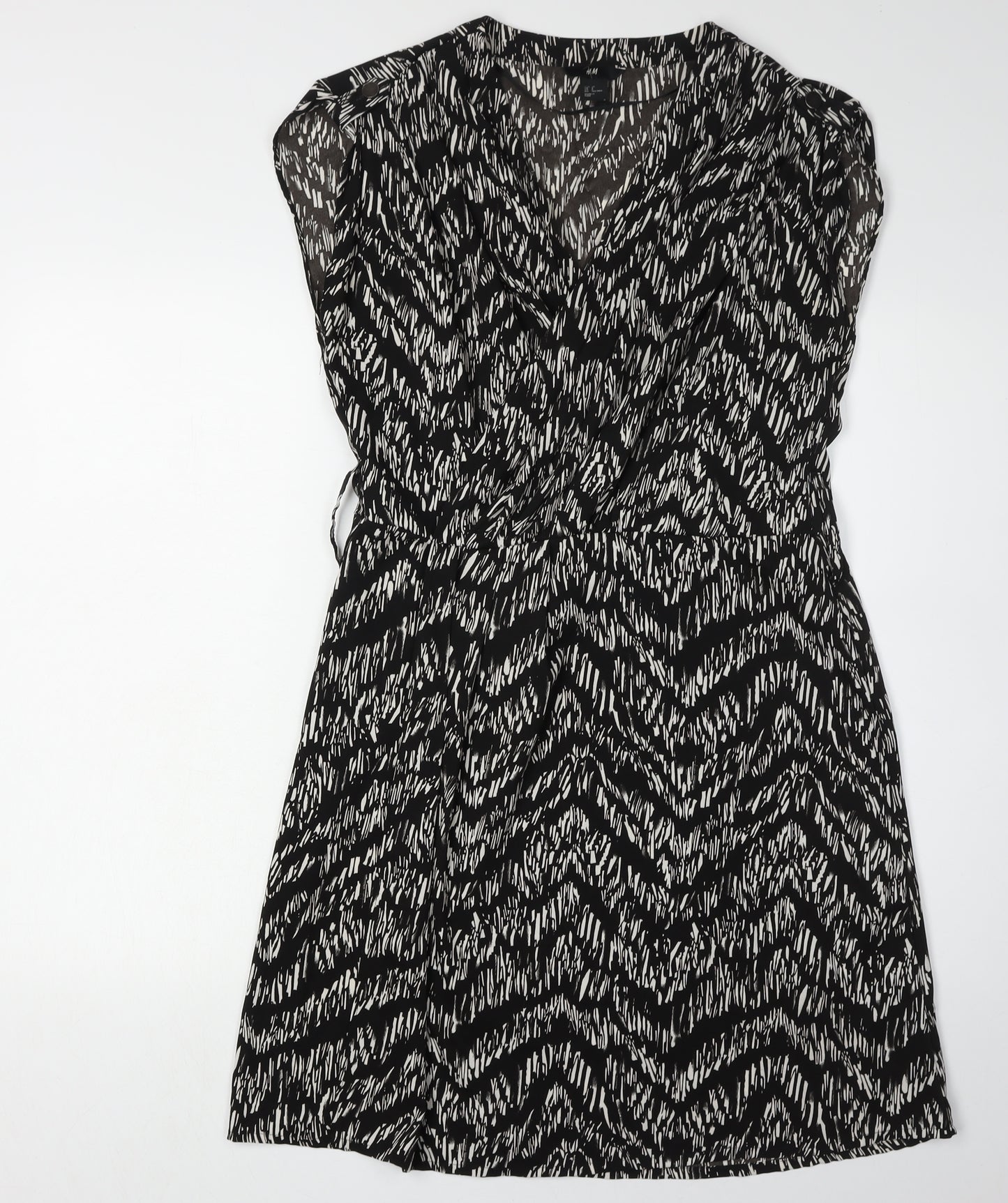 H&M Women's Black Chevron Sleeveless Dress Size 10