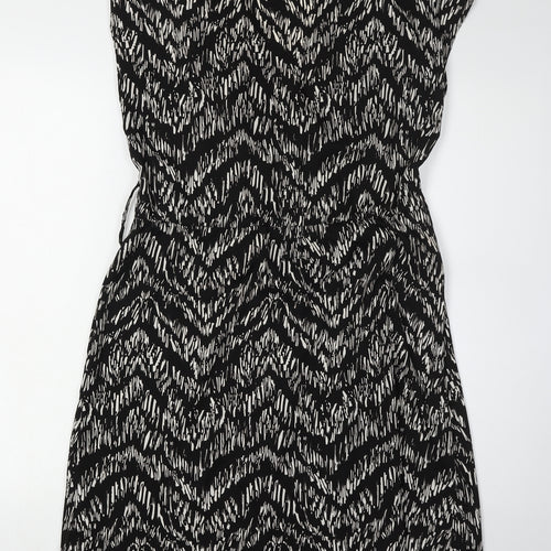 H&M Women's Black Chevron Sleeveless Dress Size 10