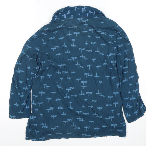 White Stuff Women's Blue Dragonfly Print Top