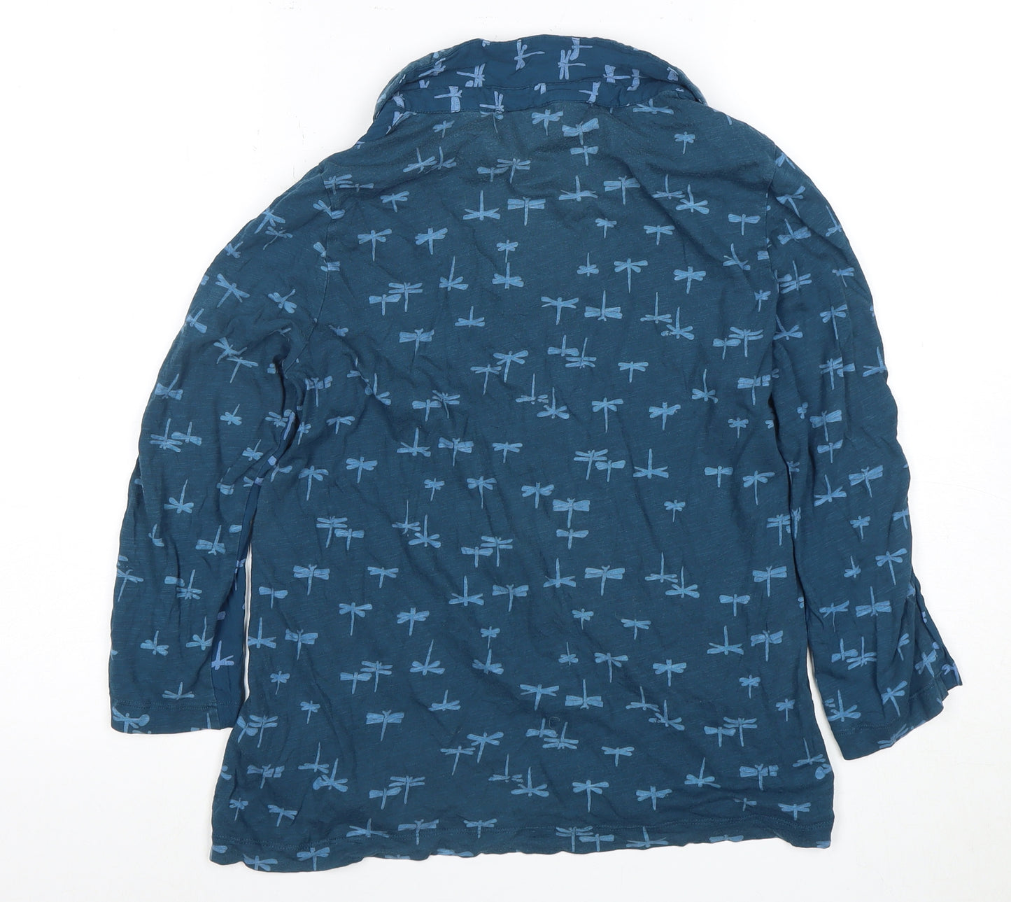 White Stuff Women's Blue Dragonfly Print Top