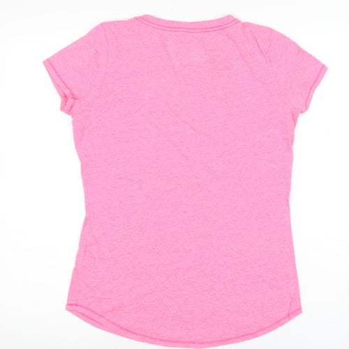 Abercrombie & Fitch Women's Pink T-Shirt, Size M, Embroidered