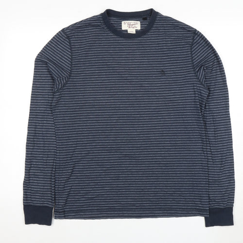 Penguin Unisex Blue Striped Crew Neck Long Sleeve M