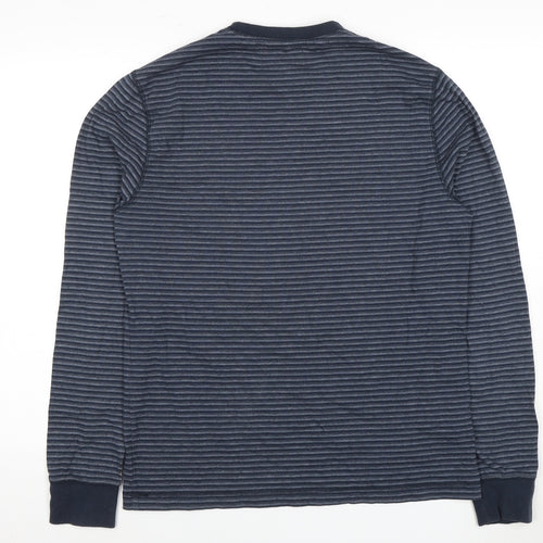 Penguin Unisex Blue Striped Crew Neck Long Sleeve M