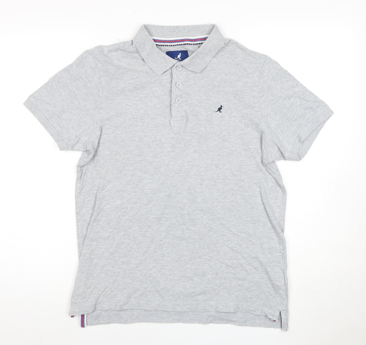 Kangol Men's Grey Polo Shirt M Size with Logo Accent