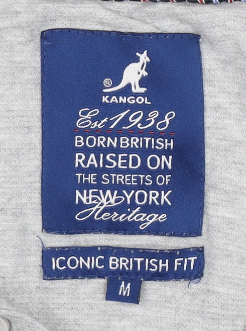 Kangol Men's Grey Polo Shirt M Size with Logo Accent