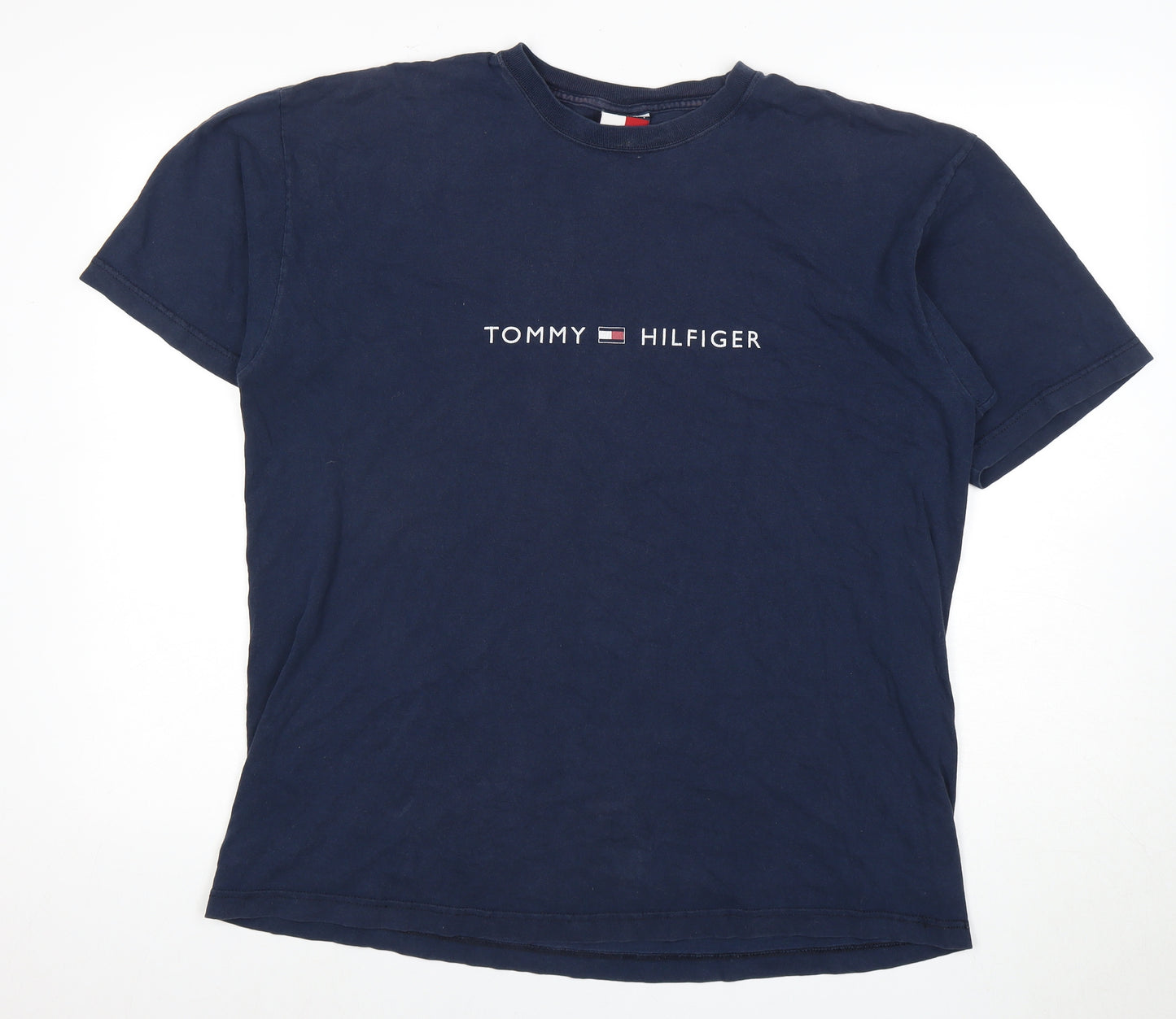 Tommy Hilfiger Men's Blue Logo T-Shirt Large
