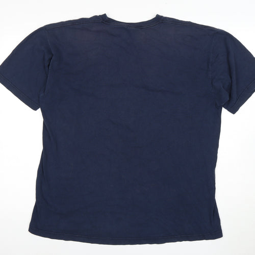 Tommy Hilfiger Men's Blue Logo T-Shirt Large