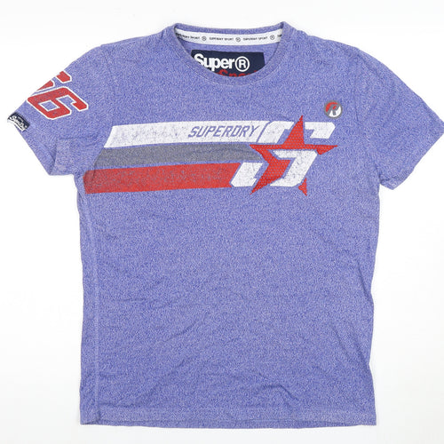 Superdry Men's Blue Graphic Print T-Shirt Medium