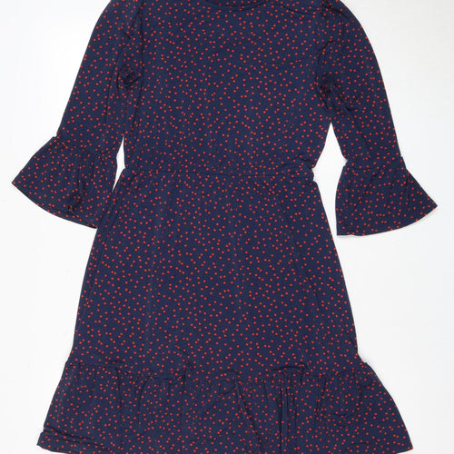 Warehouse Women's Blue Polka Dot Dress Size 10
